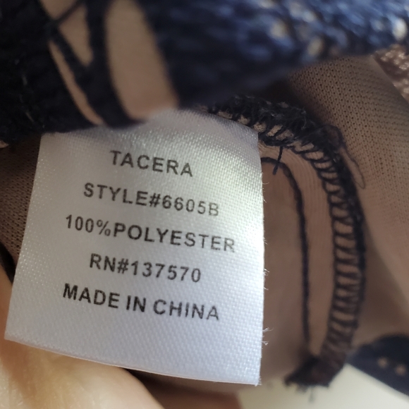 Tacera lace top, short sleeve, small size, Navy colour - Picture 5 of 5